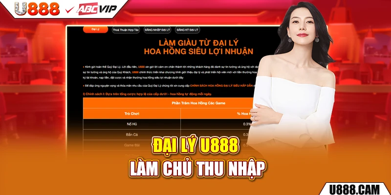 Đại lý U888 làm chủ thu nhập